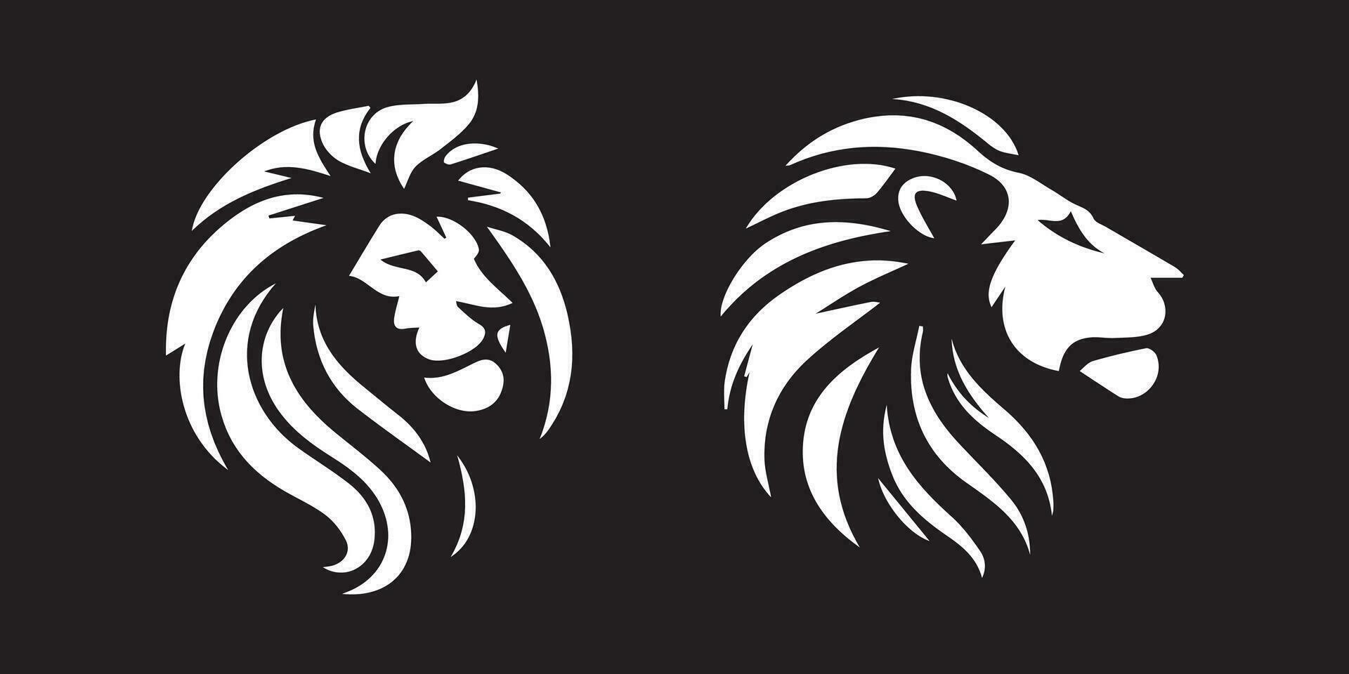 lejonhuvud logotyp vektor mall illustration design