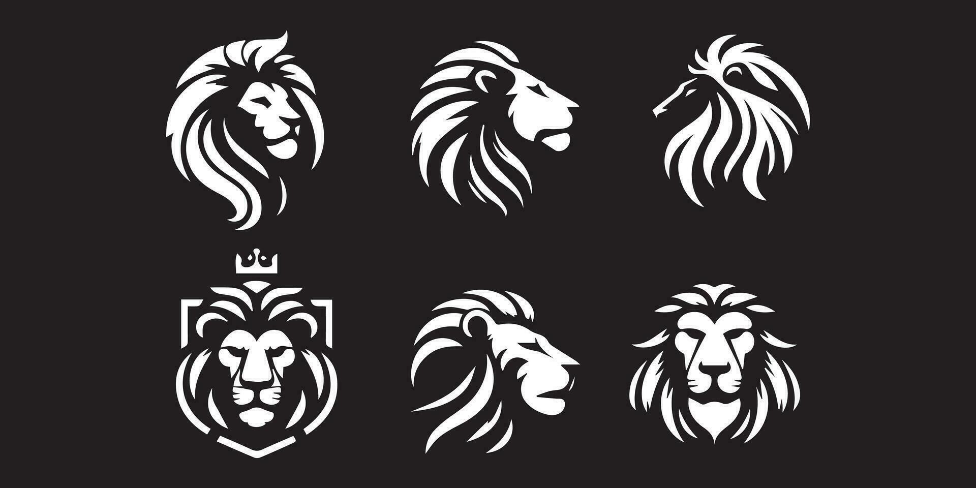 lejon logotyp set. premium designkollektion. vektor illustration