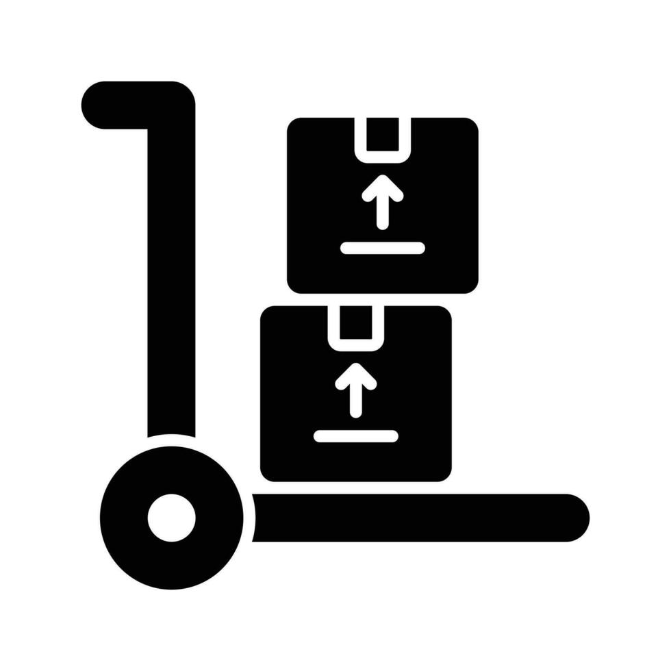 bagage vagn, paket vagn vektor design isolerat på vit bakgrund, dolly ikon