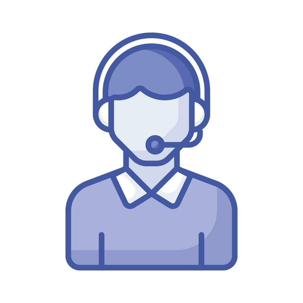 männlich Benutzerbild tragen Kopfhörer mit mic präsentieren Anruf Center Symbol vektor