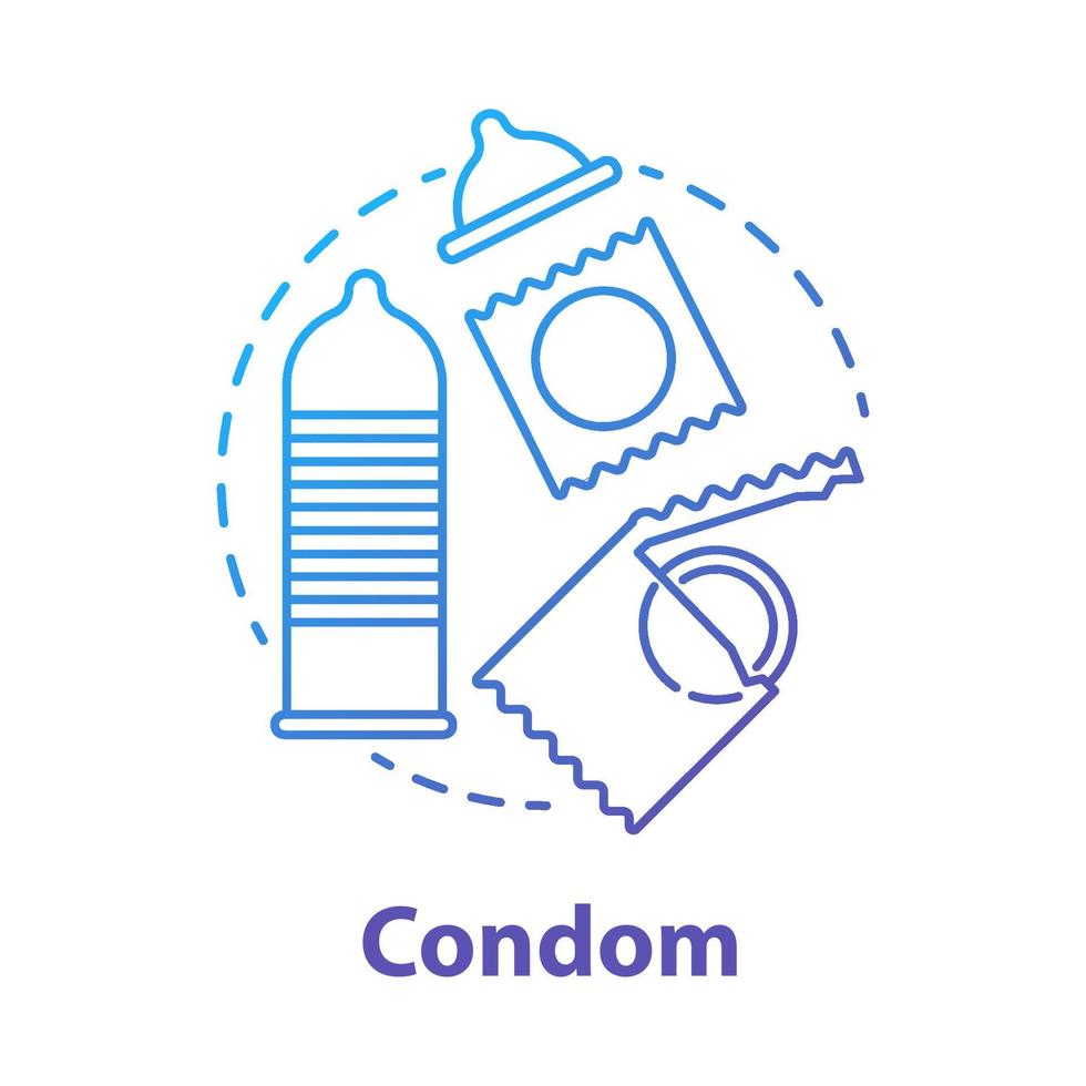 Kondom blaues Konzeptsymbol vektor