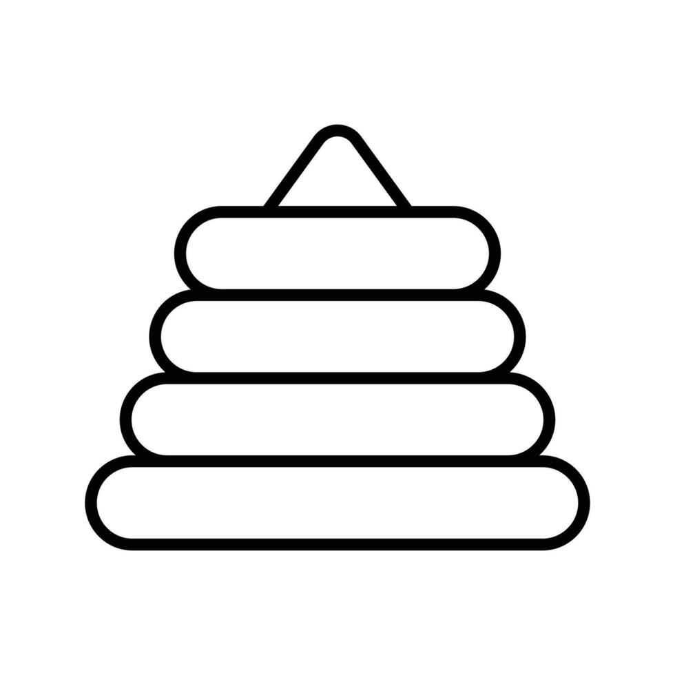 Pyramide Stapeln Ringe Spielzeug Symbol isoliert auf Weiß Hintergrund, editierbar Vektor von Stapeln Ringe