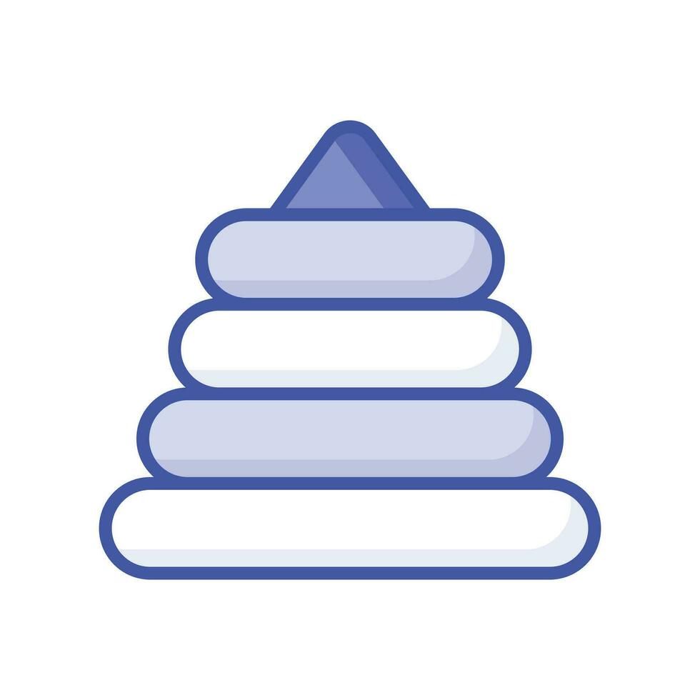 Pyramide Stapeln Ringe Spielzeug Symbol isoliert auf Weiß Hintergrund, editierbar Vektor von Stapeln Ringe