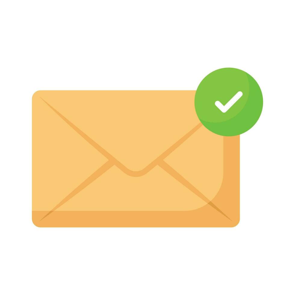 prüfen Kennzeichen Zeichen auf Mail Konzept Symbol von überprüft Post, bereit zu verwenden Vektor