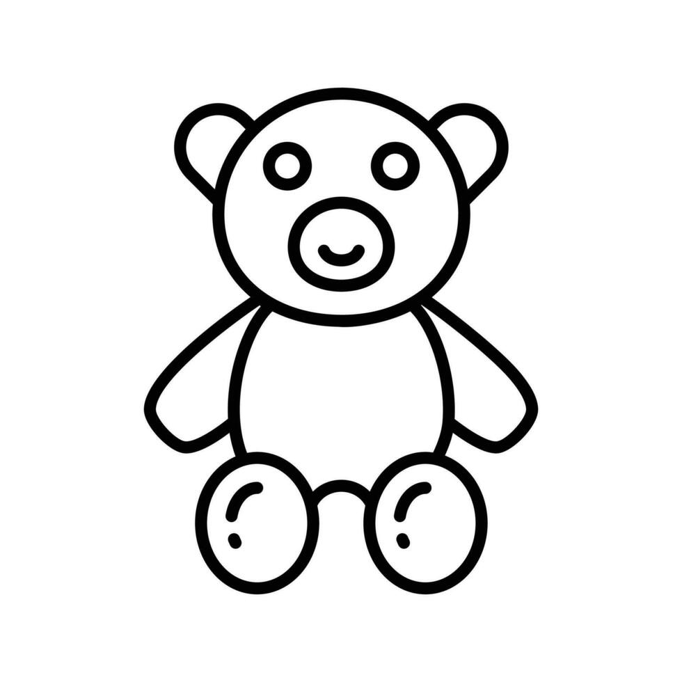 teddy Björn ikon i trendig design stil, söt teddy Björn vektor för barn spelar
