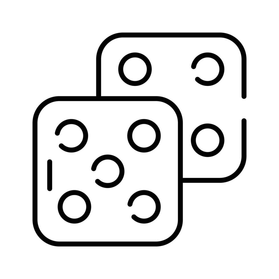 ikon av kasino spel Tillbehör, tärningar vektor design, ludo tärningar spel i modern stil