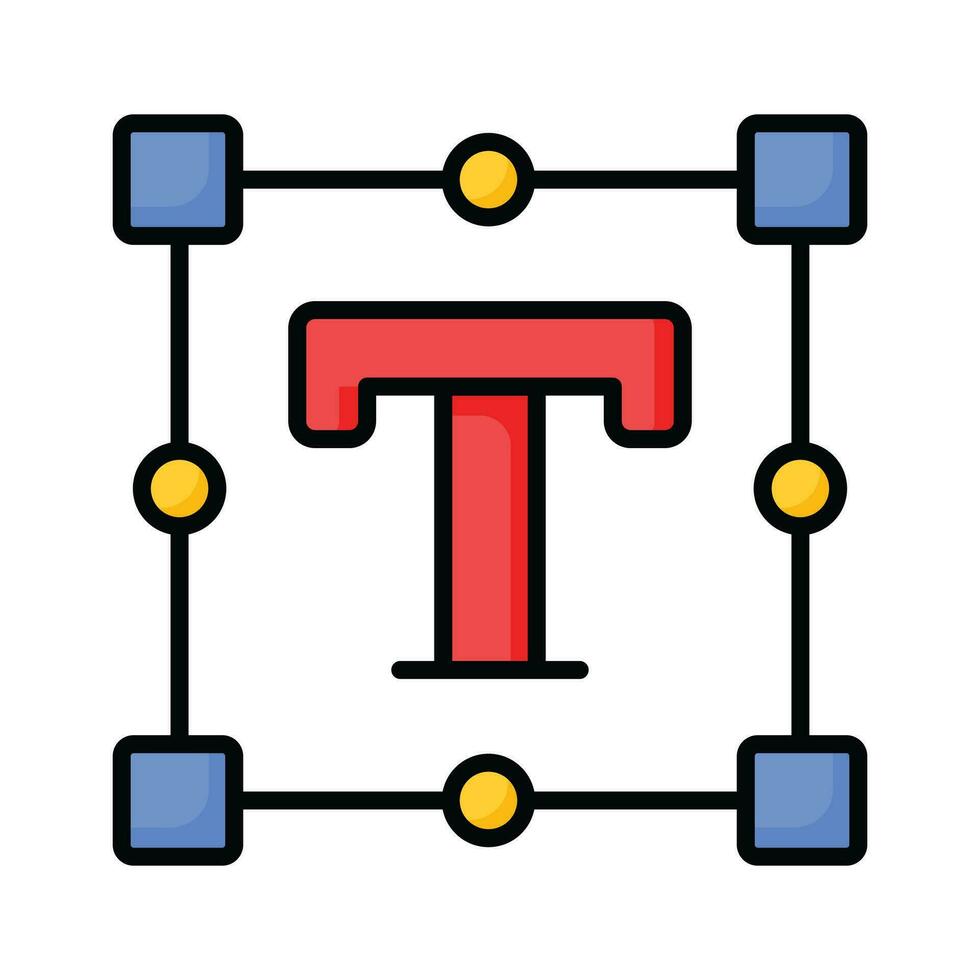 ett Fantastisk ikon av text verktyg i platt stil, redo till använda sig av ikon vektor