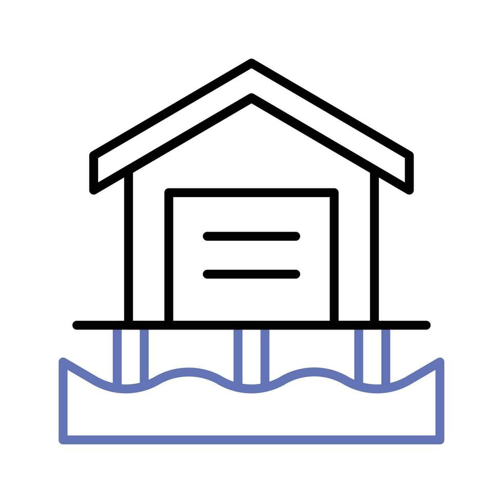 kolla upp detta vackert designad ikon av strand hus i modern stil vektor