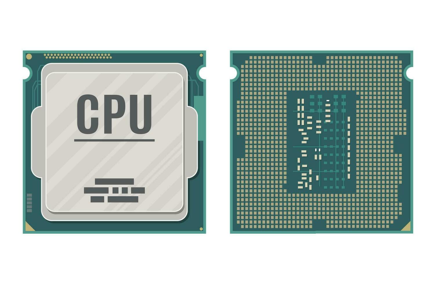 dator processor isolerat på vit. pc hårdvara. komponenter för personlig dator. cpu ikon. vektor illustration i platt stil