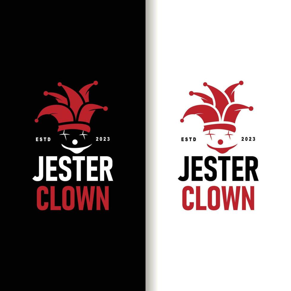einfach Illustration Vorlage Narr Hut Logo minimalistisch Joker Clown Design vektor