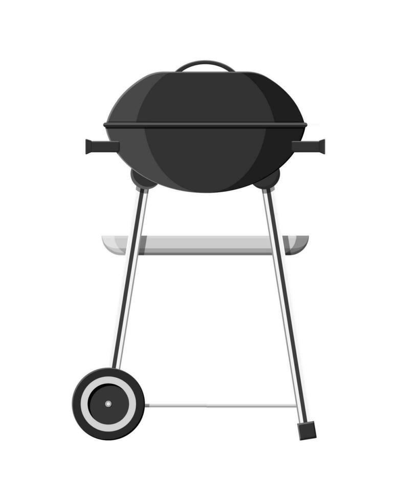 runden Grill Grill. Grill Symbol. elektrisch Grill. Gerät zum braten Lebensmittel. Vektor Illustration im eben Stil