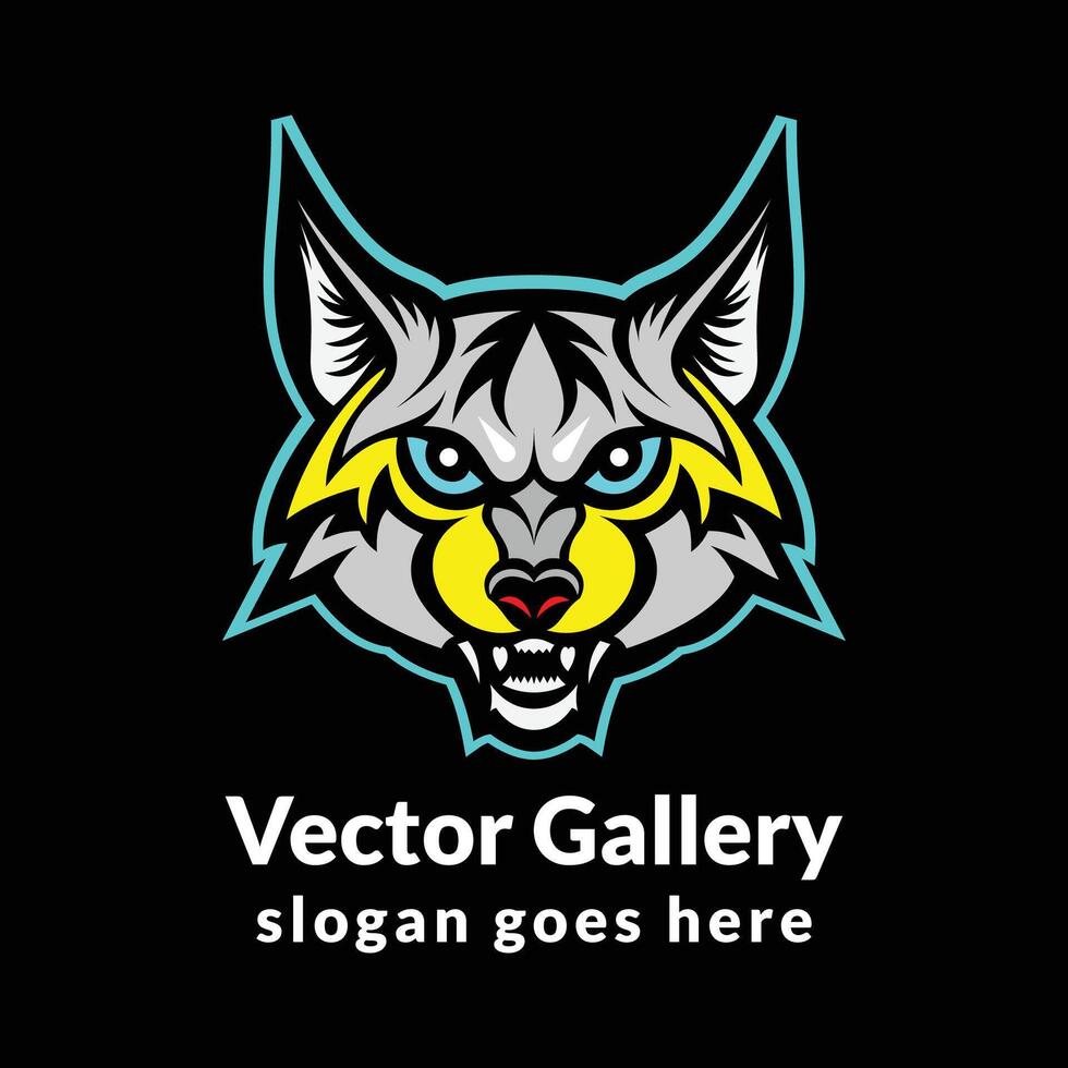 Vektor Illustration Luchs Logo bunt Stil