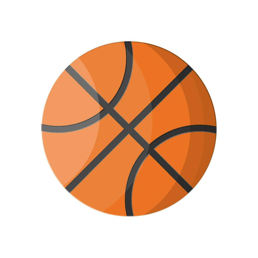 Basketball Ball Über Weiß Hintergrund. Sport und Fitness. Vektor Illustration im eben Stil