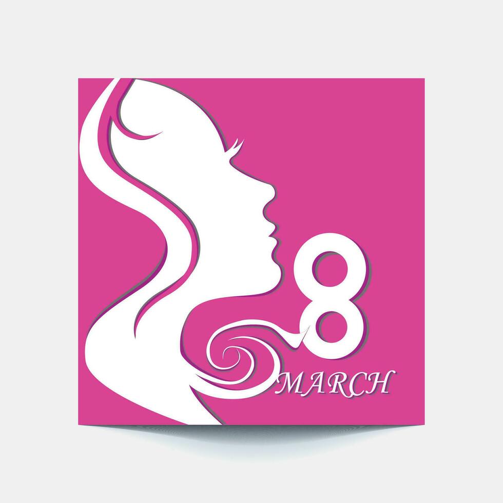 International Damen Tag 8 März mit Rahmen von Blume und Papier Kunst Stil. vektor