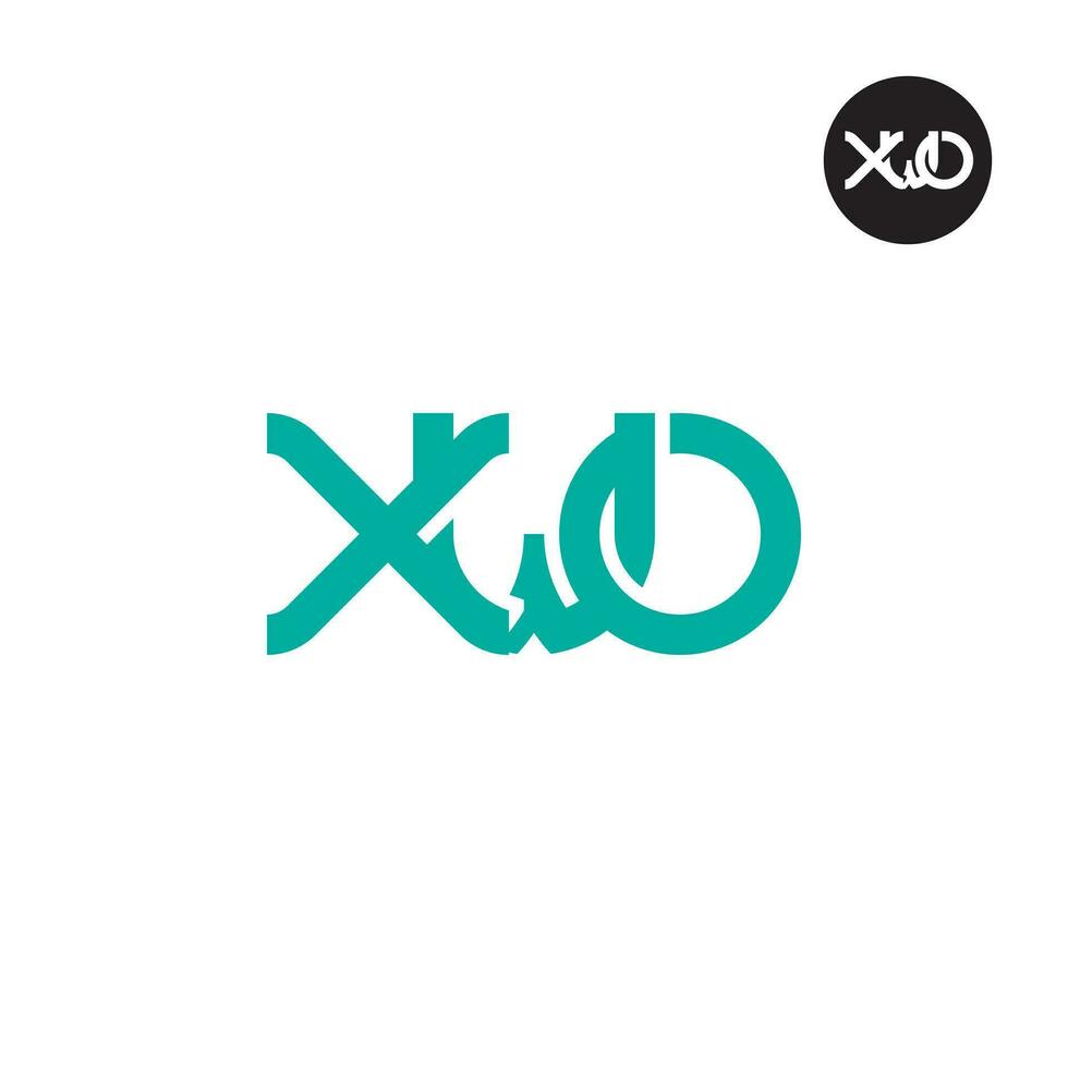 brev xwo monogram logotyp design vektor