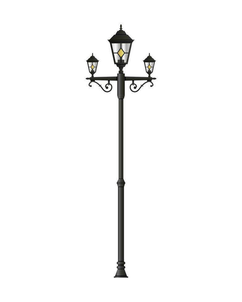 Licht Pole Straße Lampe isoliert auf Weiß Hintergrund. Vektor Illustration