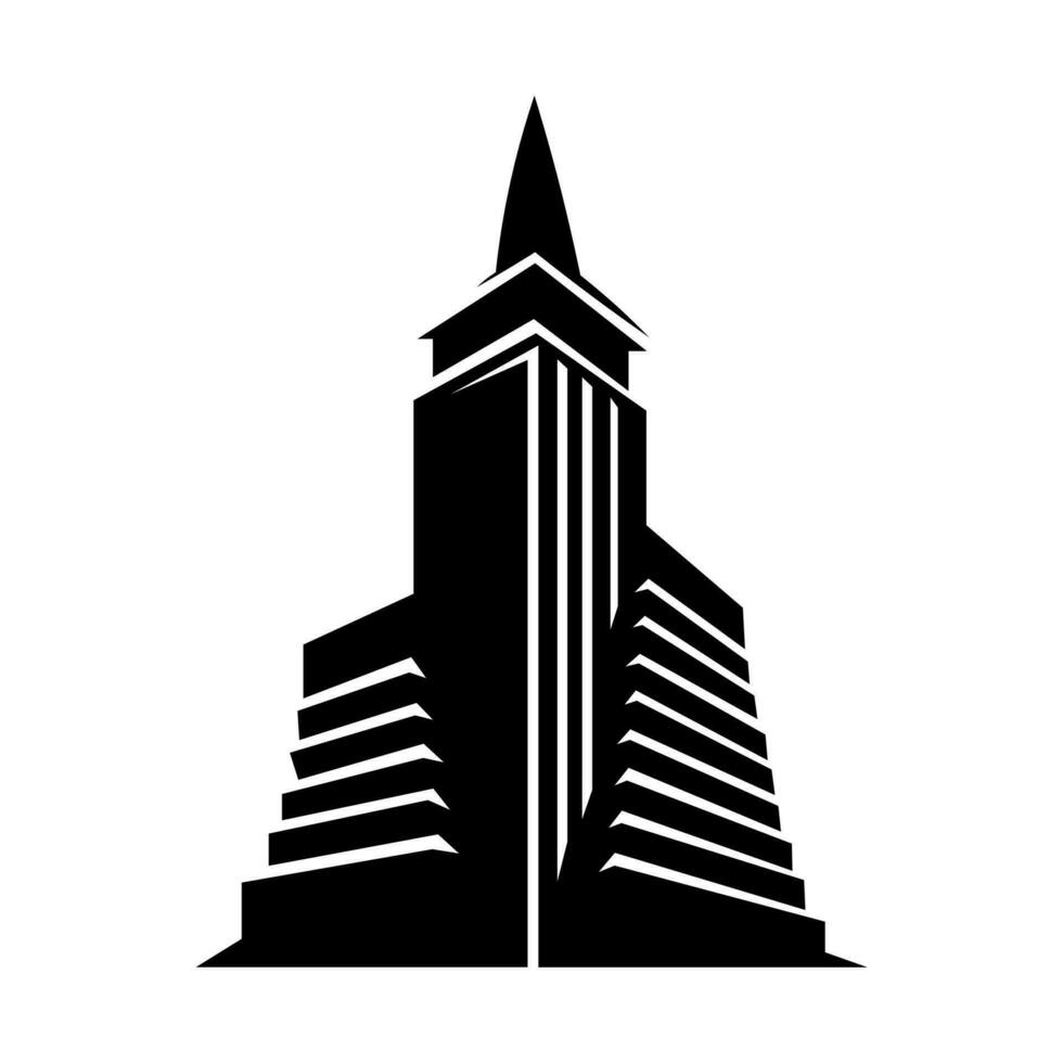 Wolkenkratzer schwarz Symbol isoliert auf Weiß Hintergrund vektor