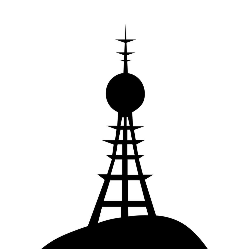Antenne Vektor schwarz Symbol isoliert auf Weiß Hintergrund