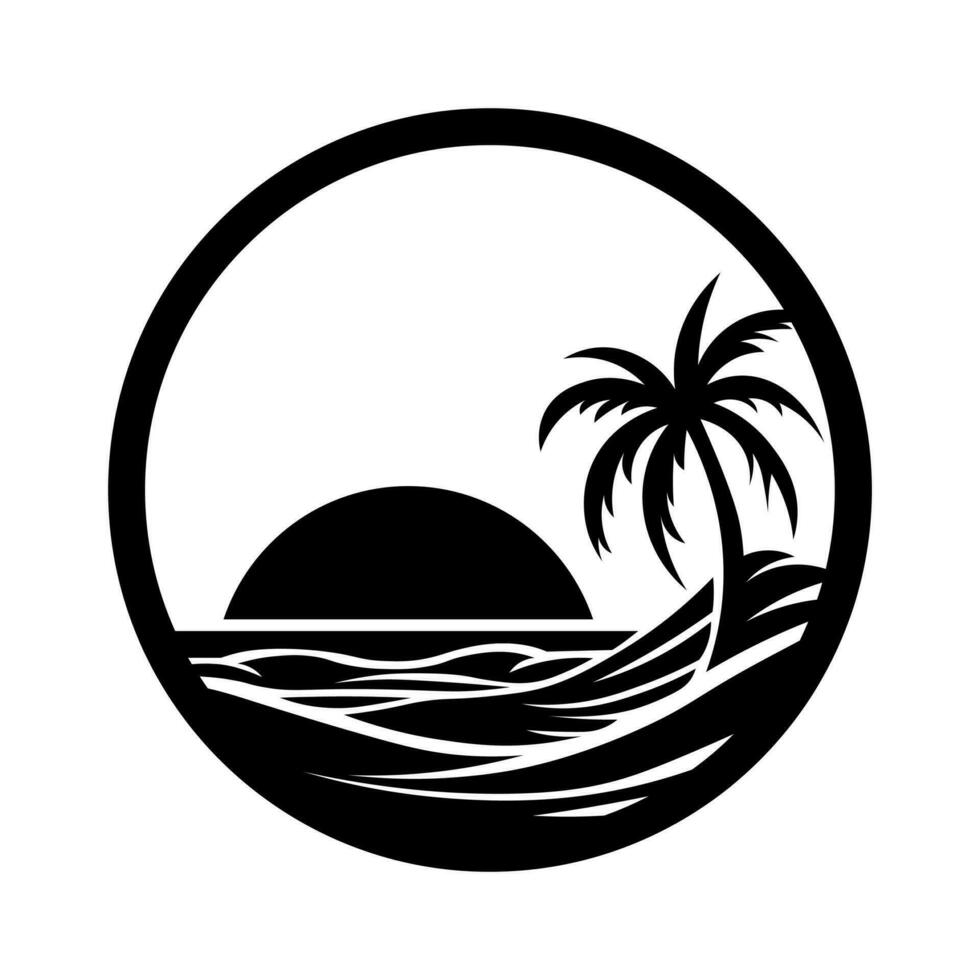 strand vektor svart logotyp isolerat på vit bakgrund