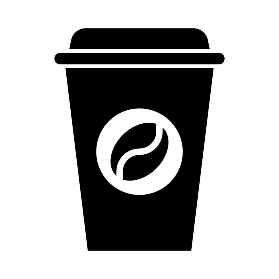 kaffe svart ikon isolerat på vit bakgrund vektor