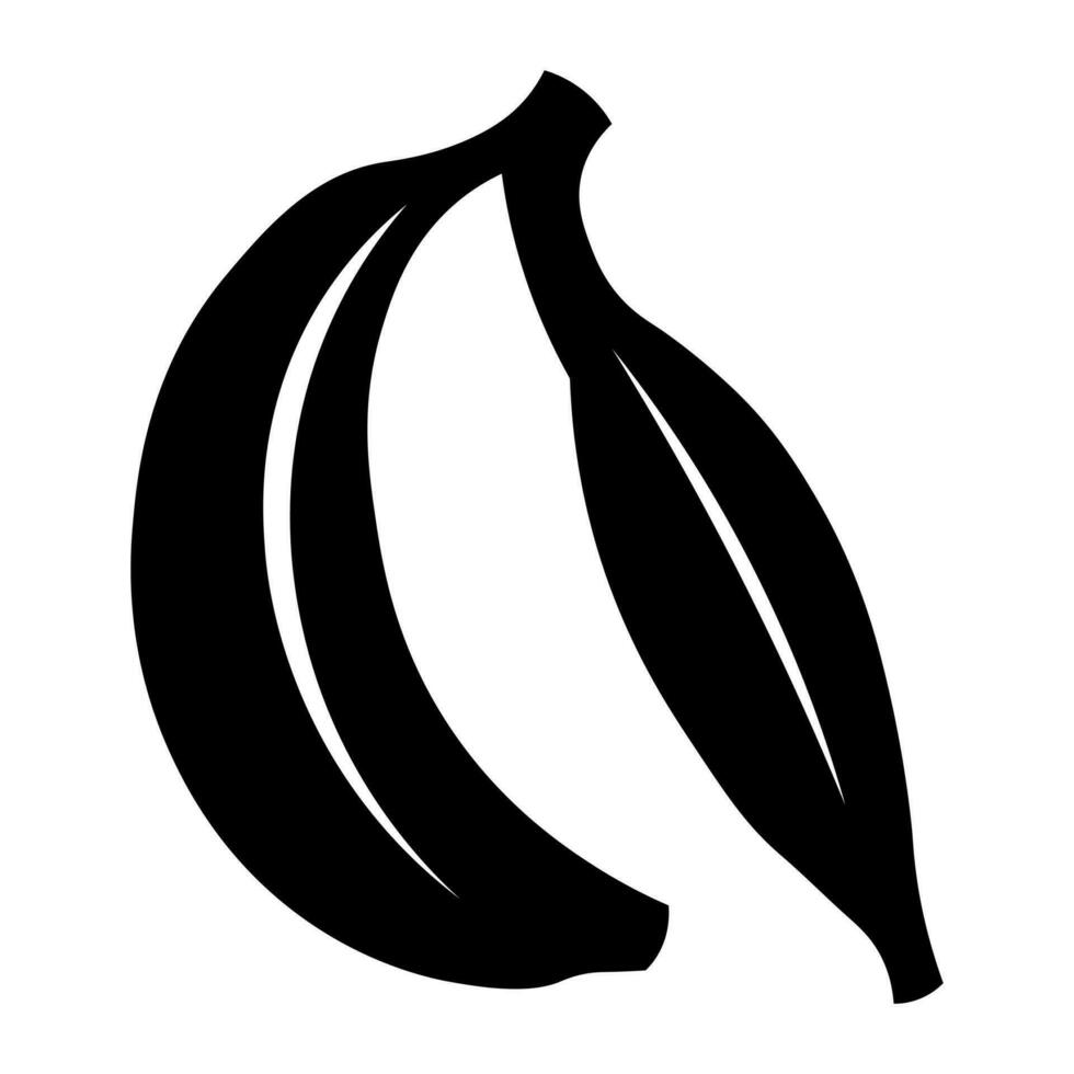 Banane Vektor schwarz Symbol isoliert auf Weiß Hintergrund