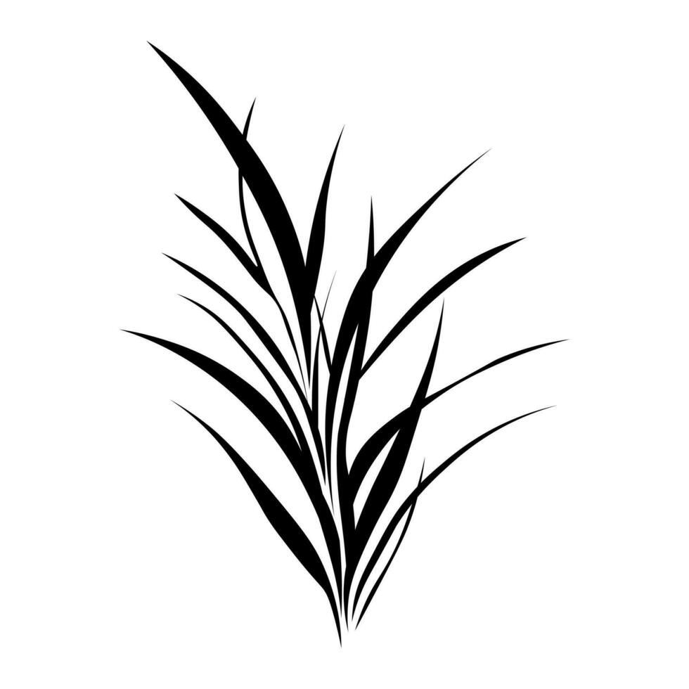 gräs svart ikon isolerat på vit bakgrund vektor