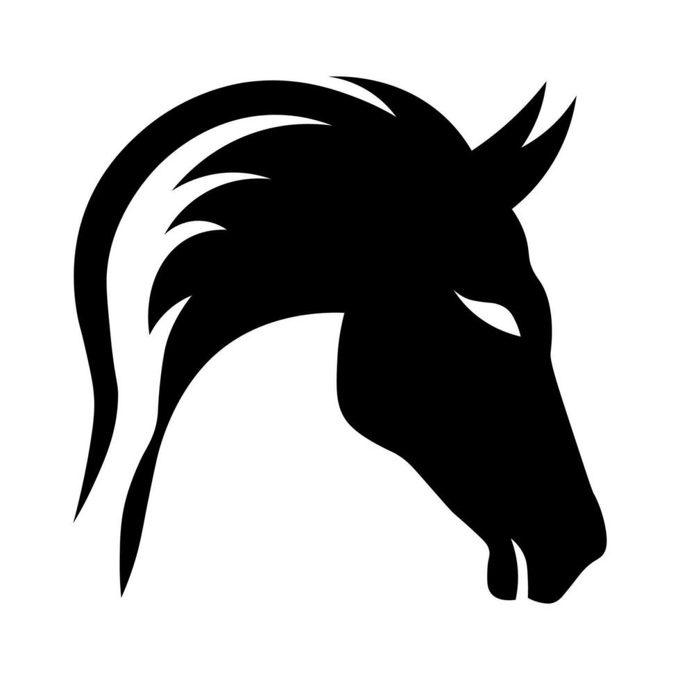 Pferd Kopf schwarz Vektor Symbol isoliert auf Weiß Hintergrund