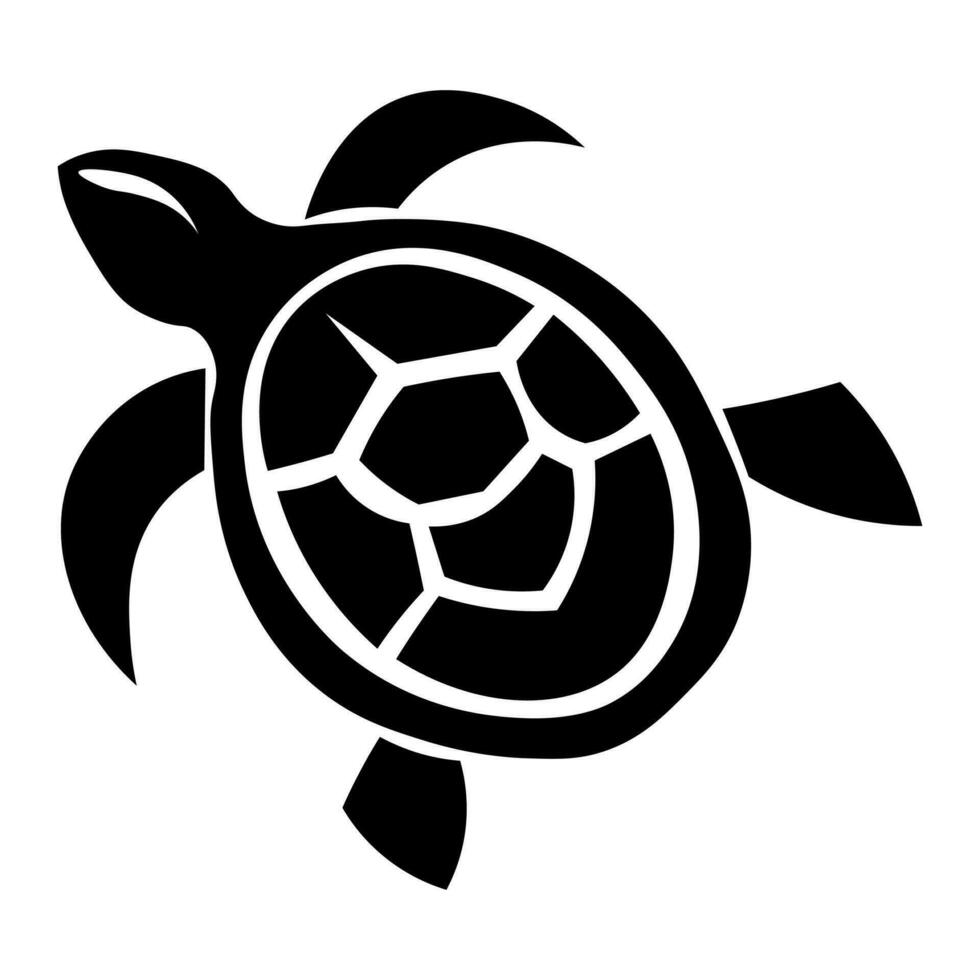 Schildkröte schwarz Symbol isoliert auf Weiß Hintergrund vektor