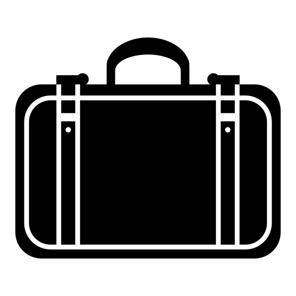 Koffer schwarz Symbol isoliert auf rein Weiß Hintergrund vektor