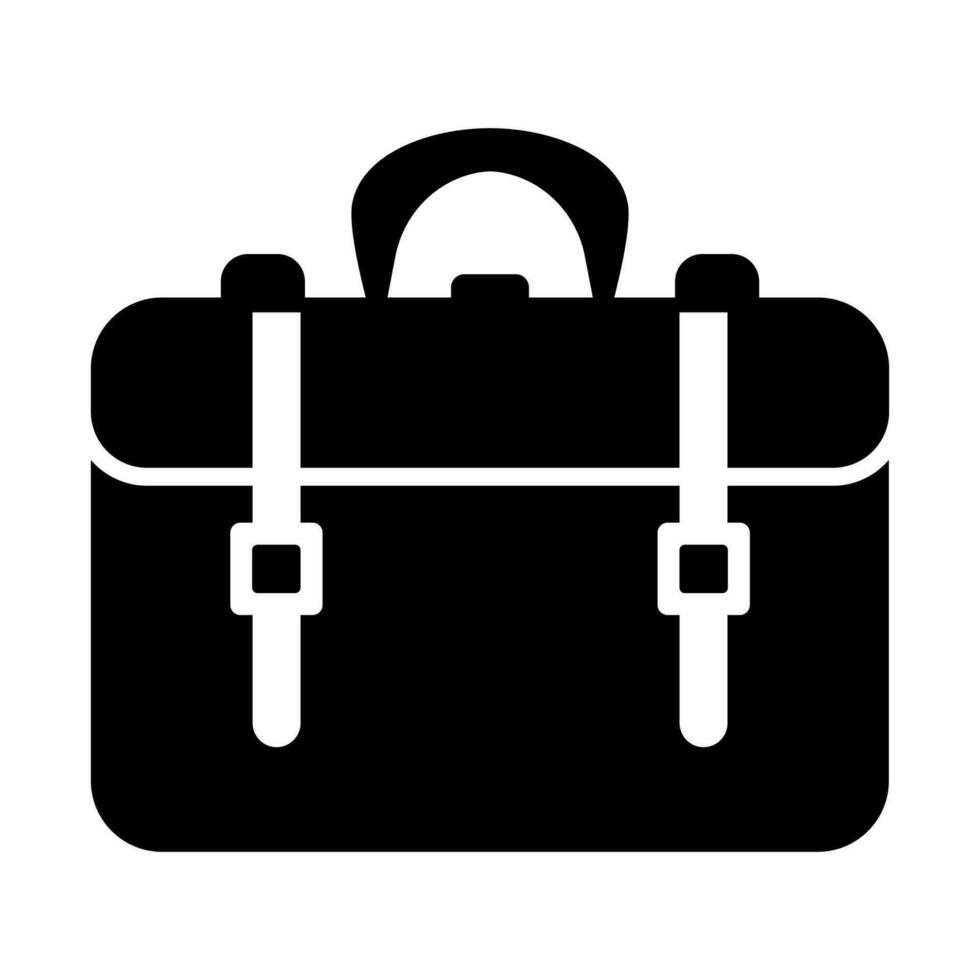 resväska svart ikon isolerat på ren vit bakgrund vektor