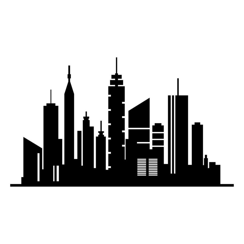 Stadt schwarz Symbol isoliert auf Weiß Hintergrund vektor
