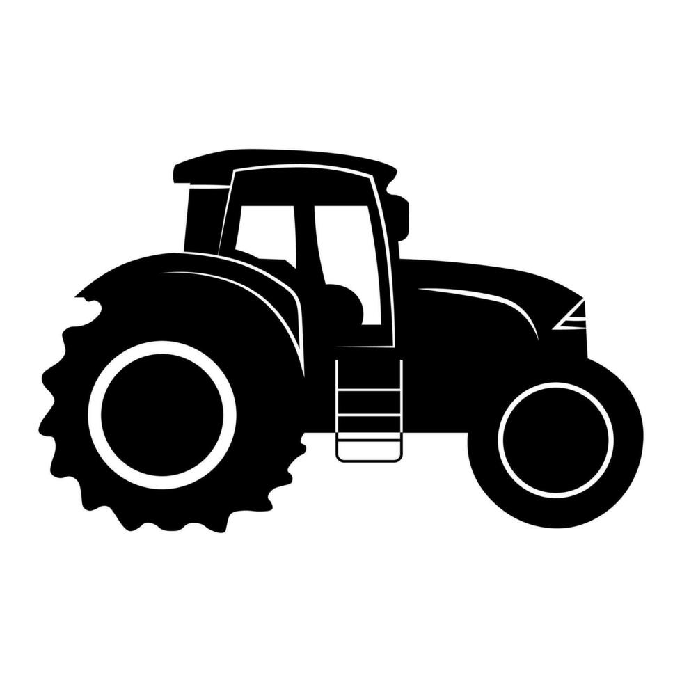 traktor svart illustration isolerat på ren vit bakgrund vektor