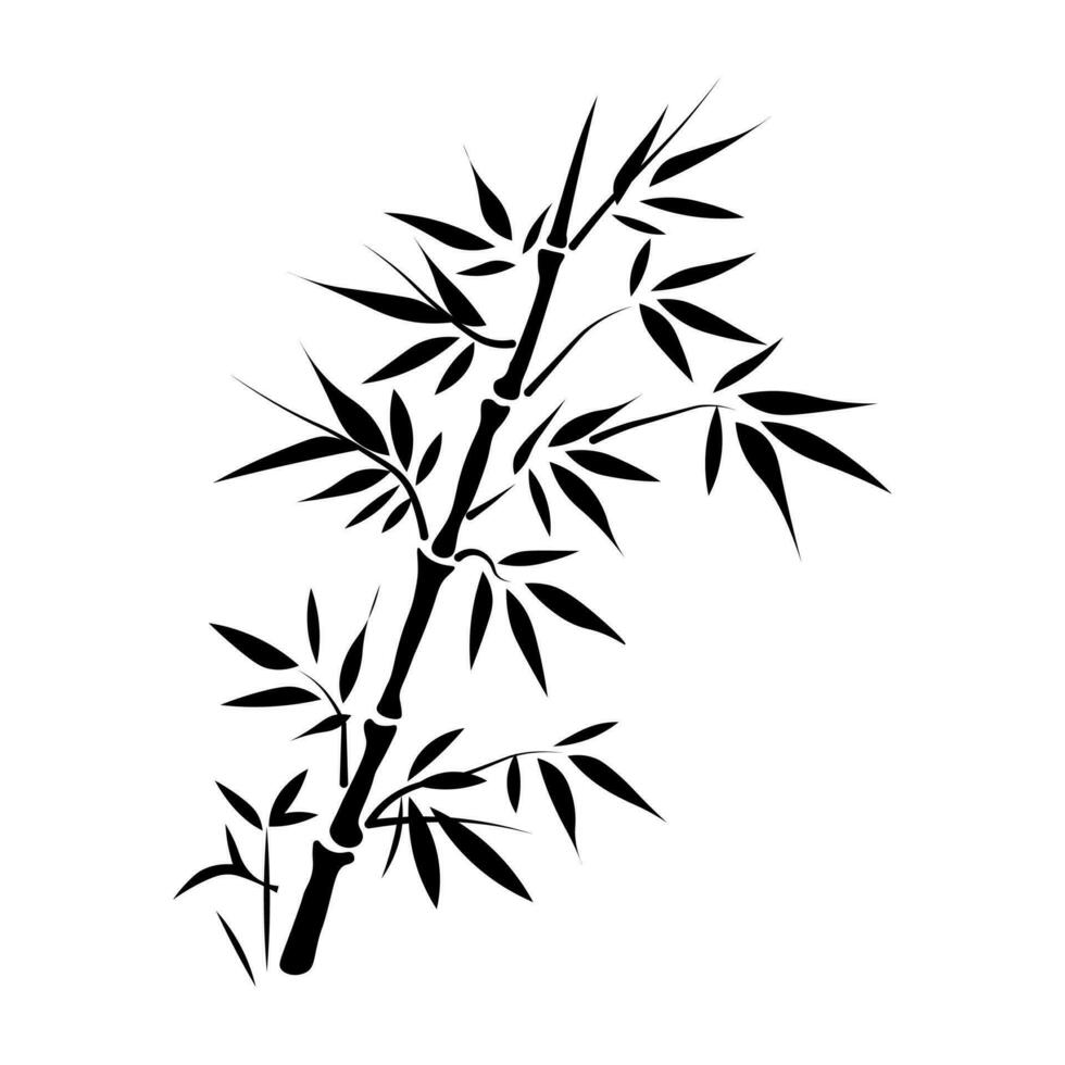 bambu vektor svart ikon isolerat på vit bakgrund