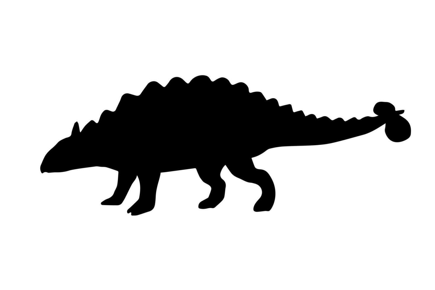 Vektor Hand gezeichnet Ankylosaurus Dinosaurier Silhouette
