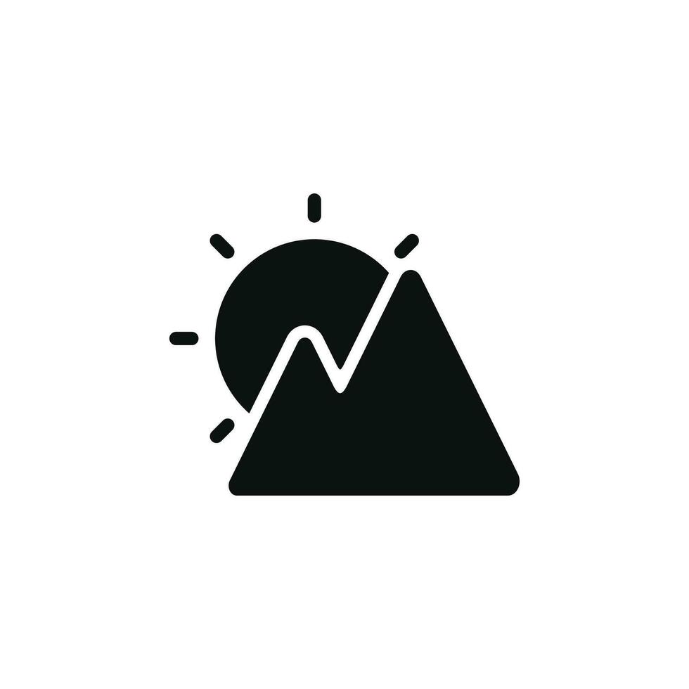 Sonnenaufgang Berg Symbol isoliert auf Weiß Hintergrund vektor