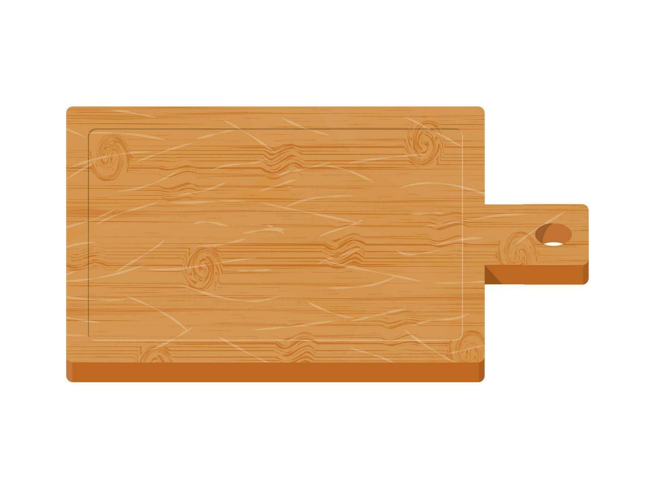 trä- skärande styrelse på vit bakgrund. kök styrelse för mat. vektor illustration i platt stil
