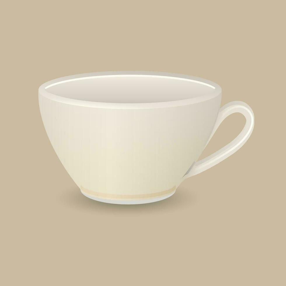 Keramik Licht Cappuccino Kaffee Tasse Vektor Illustration