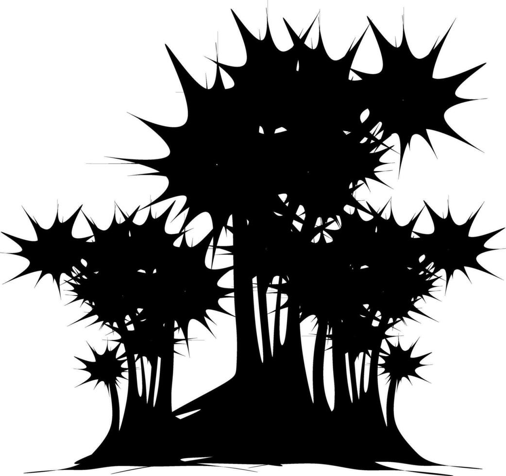 ritad för hand skiss av en växt. silhuett i svart och vit vektor