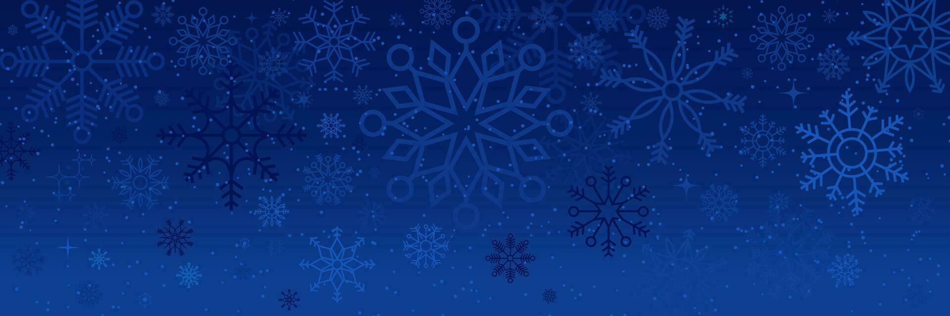 Winter und Weihnachten Hintergrund mit Schneeflocken. Weihnachten Hintergrund zum Gruß Karte. Neu Jahr und Weihnachten Gruß Karte. Blau Hintergrund. Vektor Illustration