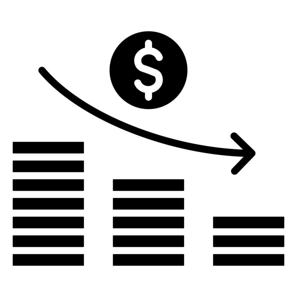 wirtschaftlich Abschwung Symbol Linie Vektor Illustration