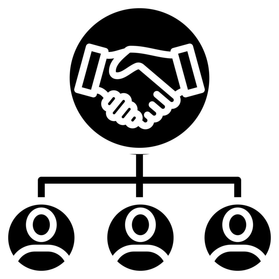 funktionsübergreifend Zusammenarbeit Symbol Linie Vektor Illustration