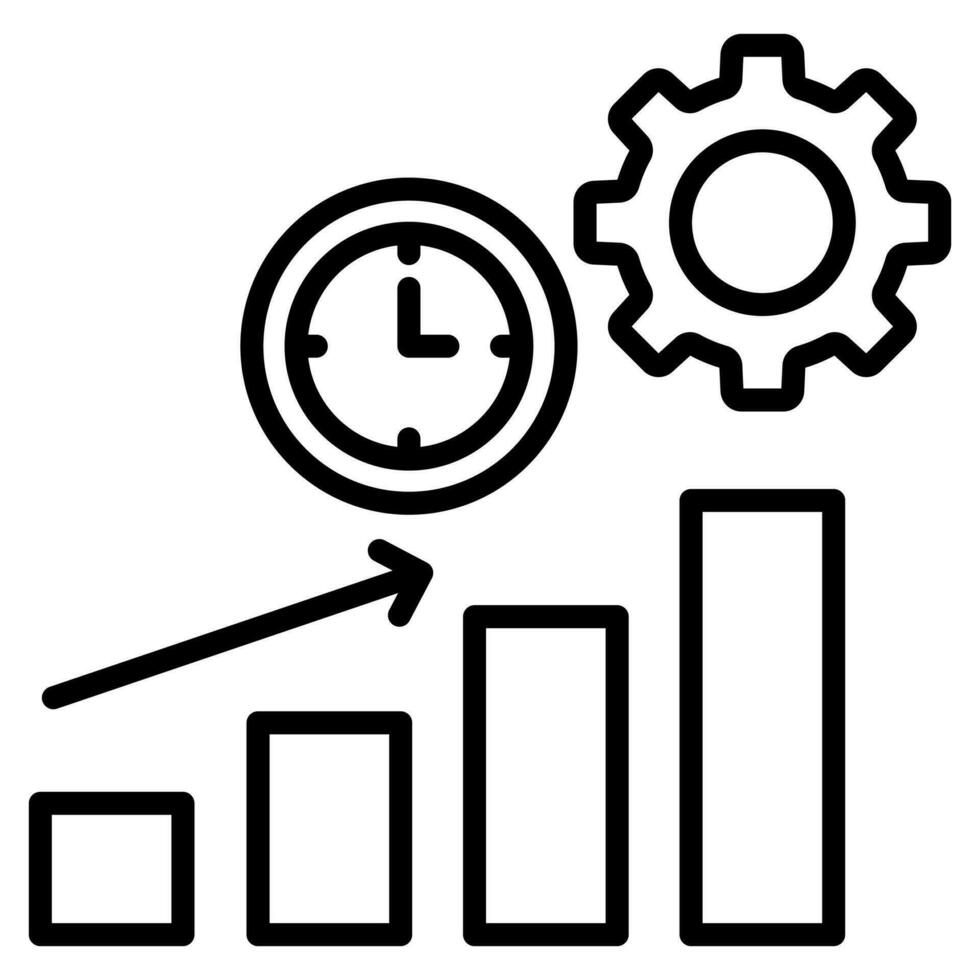 effektivitet planera ikon linje vektor illustration