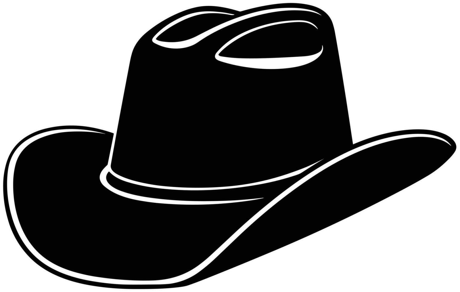 cowboy hatt logotyp design - silhuett enkel vektor