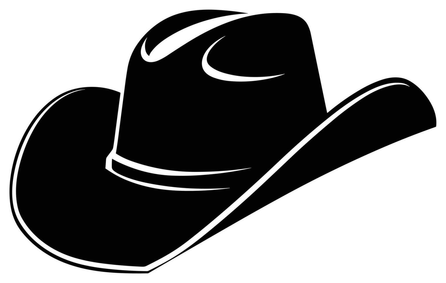 cowboy hatt logotyp design - silhuett enkel vektor