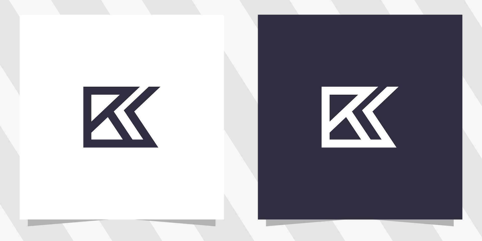 Brief bk kb Logo Design vektor