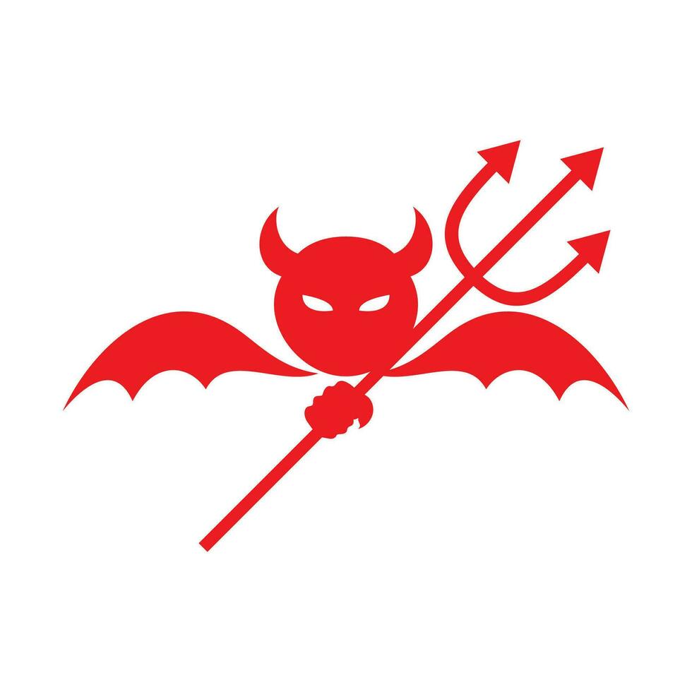 jäkel ansikte logotyp design. demon tecken och symbol. ondska karaktär vektor illustration.