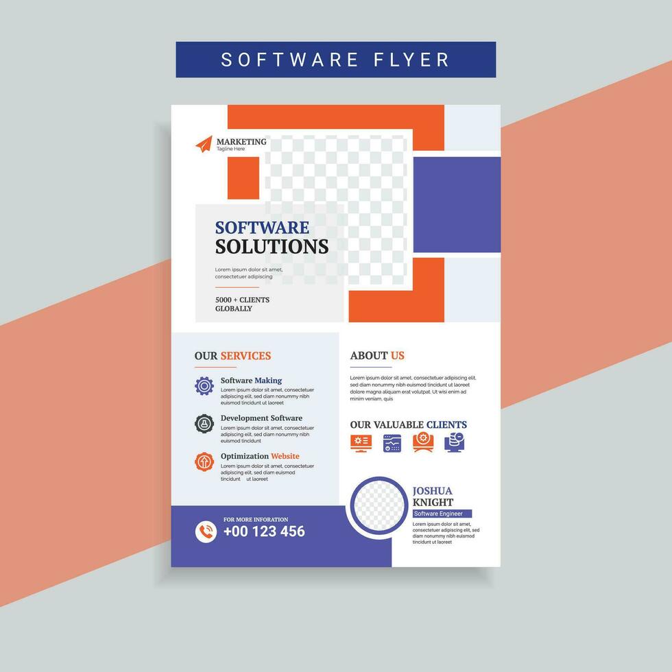 Software Lösung Geschäft Flyer Design Vorlage Vektor