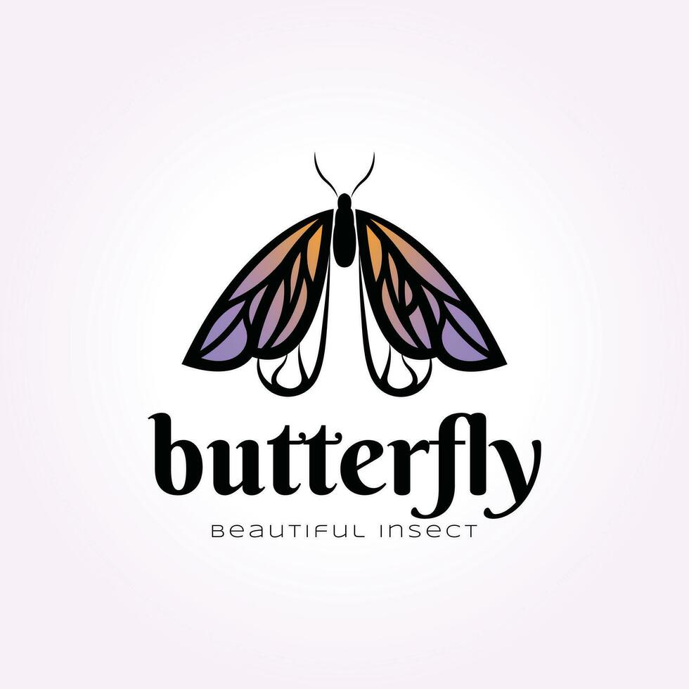 einfach Schmetterling Jahrgang Logo Design, Blau Libelle Symbol Vektor Illustration