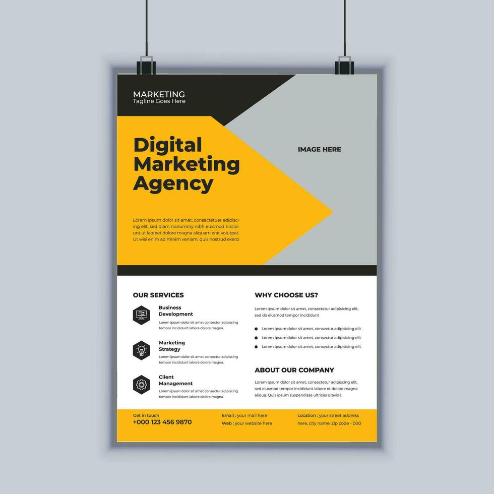 Digital Marketing Agentur Geschäft Flyer Design Vektor Vorlage