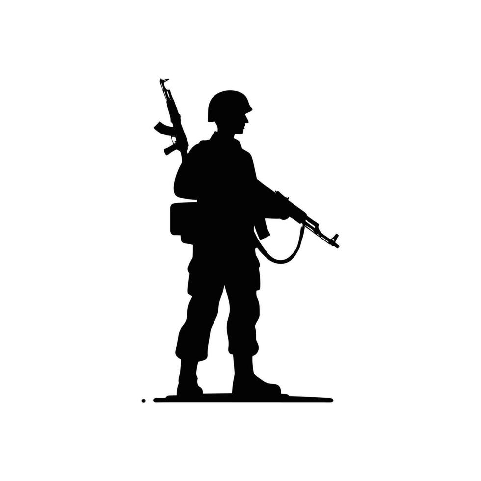 Silhouette von ein pakistanisch Soldat, Verteidigung Tag, Unabhängigkeit Tag, Pakistan Tag Konzept vektor